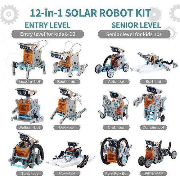 12-in-1 STEM Solar Robot Kit Toys Gifts for Kids,Educational Building ScienceSet - Picture 4 of 6